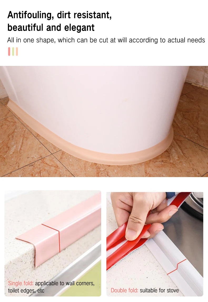 Self-Adhesive Waterproof Sealing Tape for Bathroom & Kitchen Edges