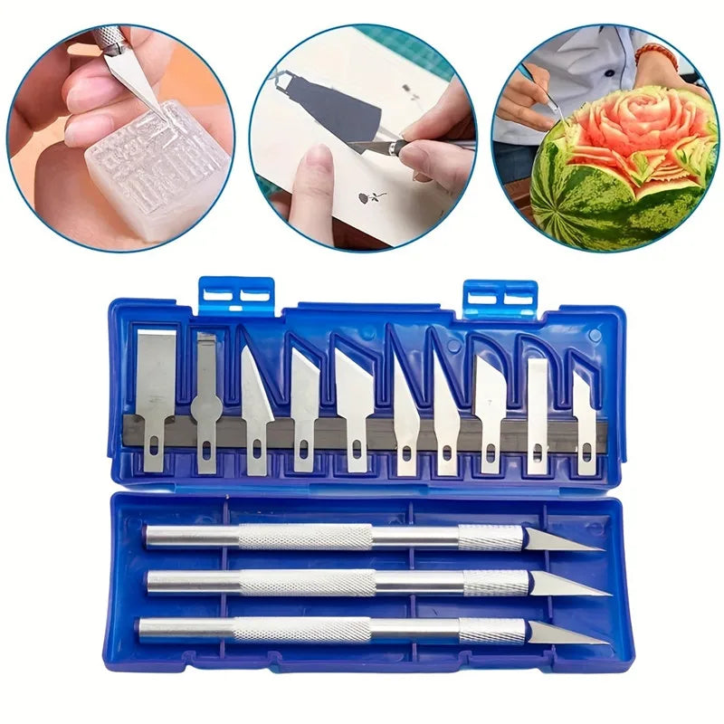 13-Piece Aluminum Alloy Carving Knife Set for Precision Crafting