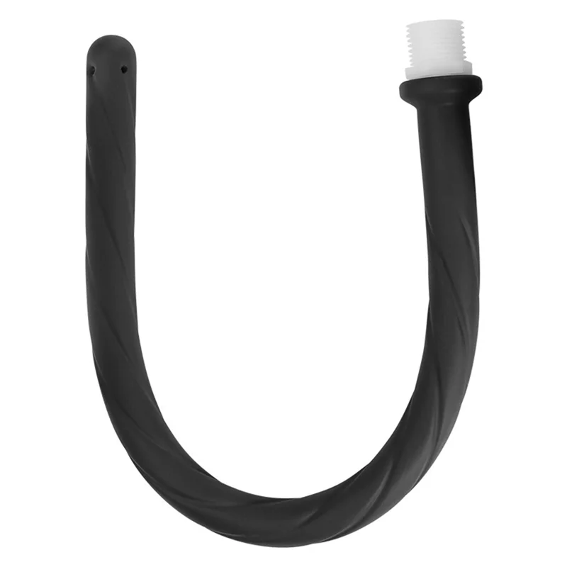 Black silicone handheld bidet sprayer with a white nozzle