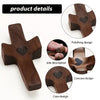 Wooden Pocket Cross with Heart Cutout