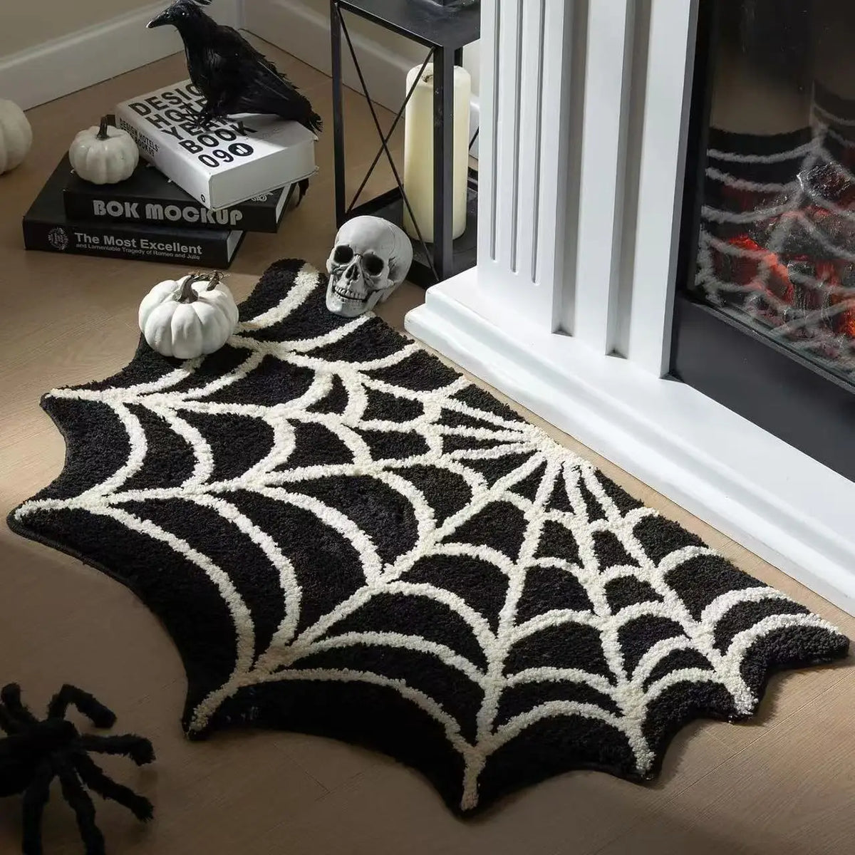 Halloween Spider Web Non-Slip Absorbent Door Mat