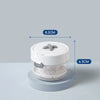 A white portable denture case with a lid and cleaning brush storage, shown from above.