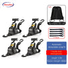 Set of four black automatic retractable strap tie down products with T-handle and quick release mechanism