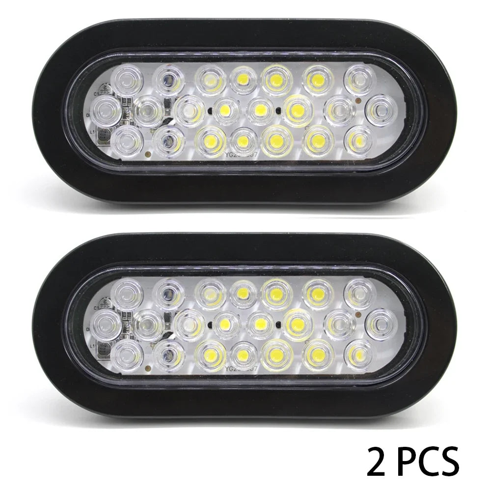 2-Pack 12V/24V LED Oval Tail Light for Trucks and Trailers