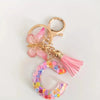 Pink Glitter Butterfly Keychain with Tassel