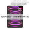 A close-up view of an iPad Pro 12.9 displaying a vibrant purple and pink holographic screen effect.