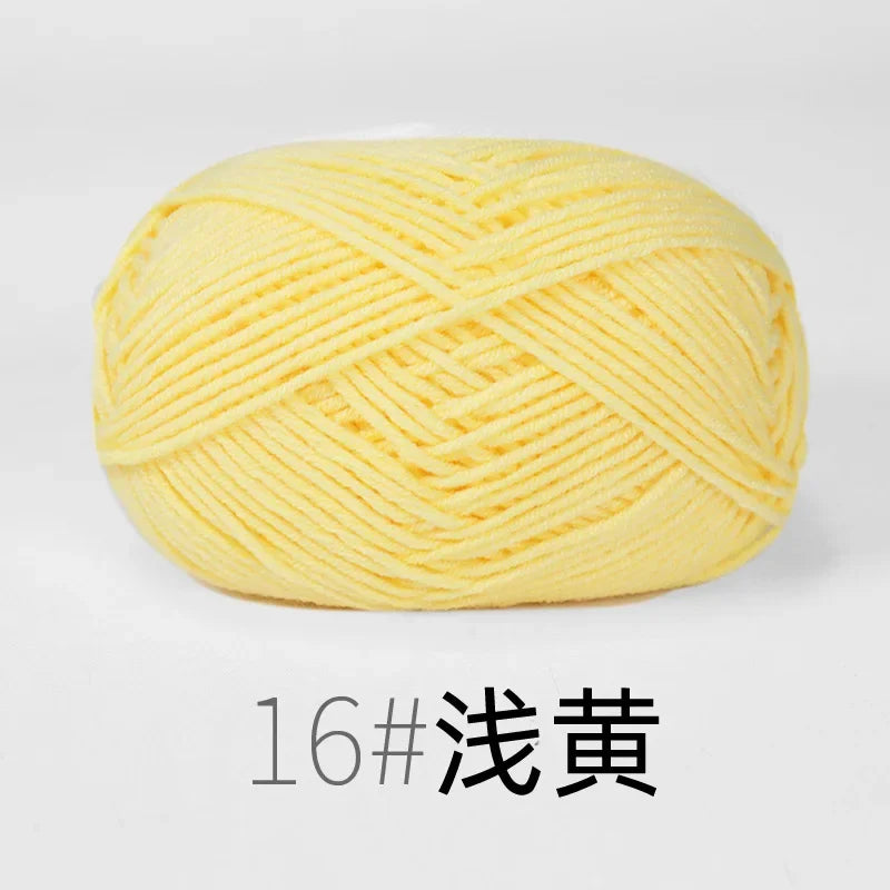 4-Ply Soft Cotton Blend Yarn for Knitting and Crochet