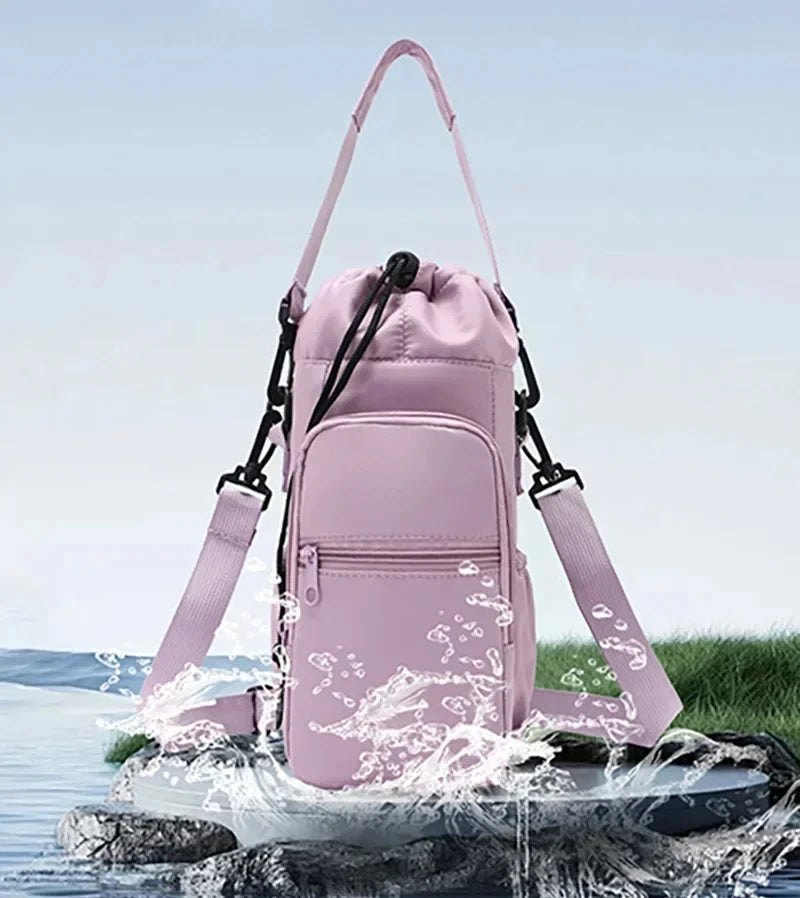 Insulated Water Bottle Carrier Bag with Phone Pocket