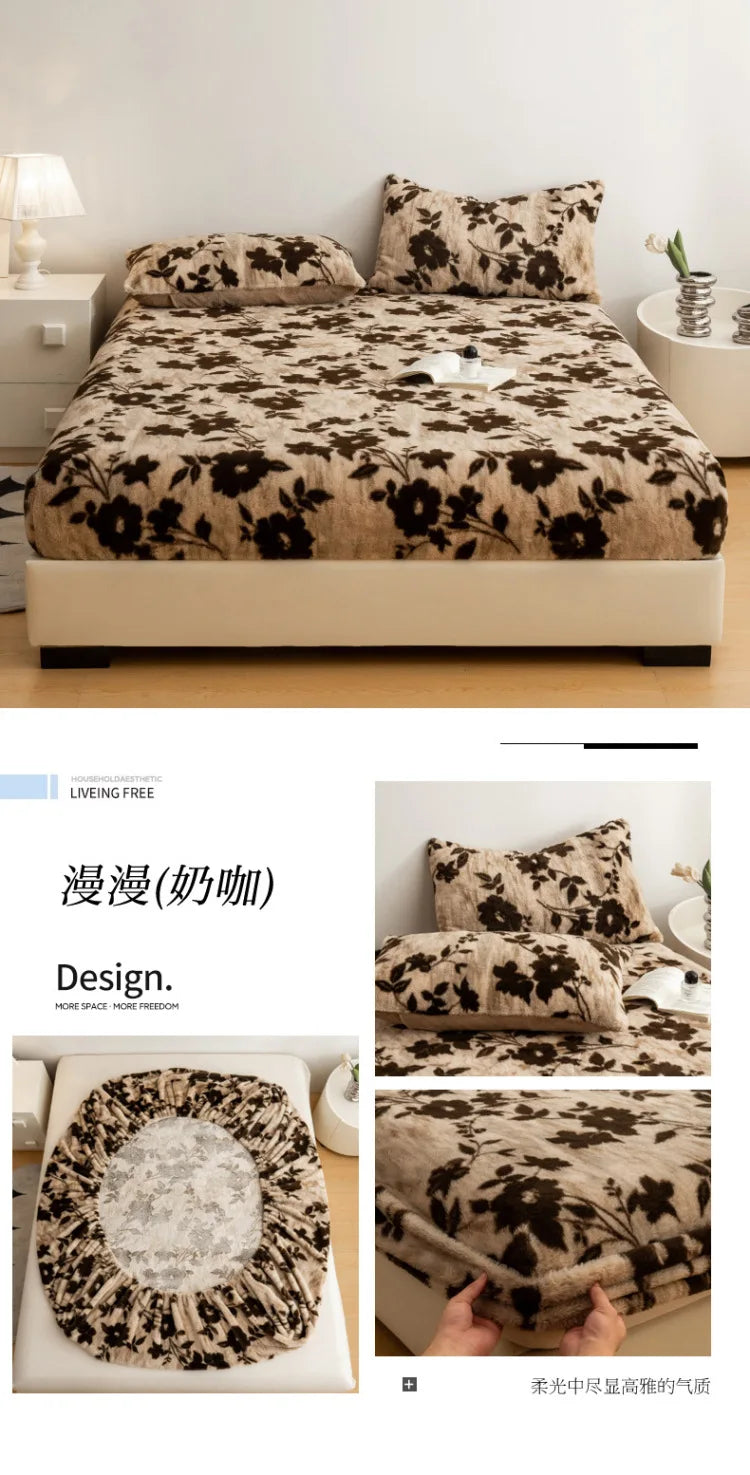 Cozy Plush Fitted Sheet with Leopard Print