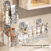 Wall mounted dual-use storage basket with water ripple design for bathroom or countertop organization