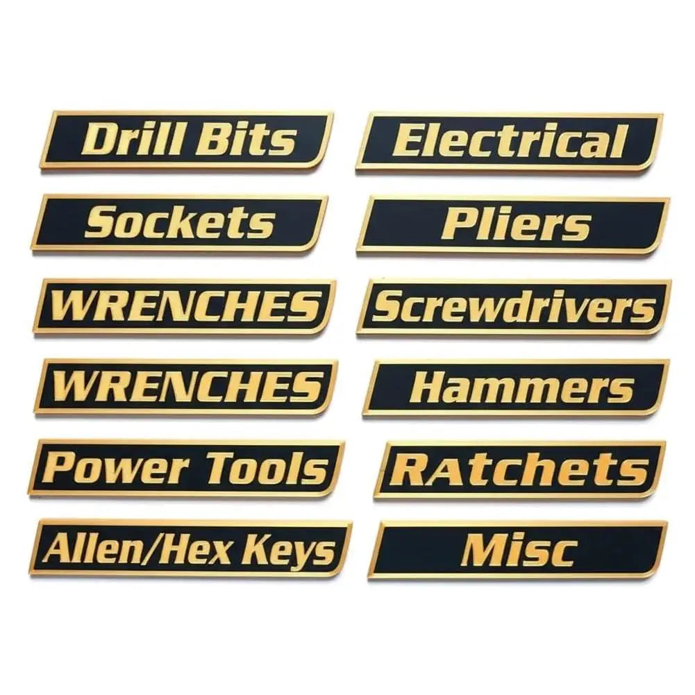 Magnetic Toolbox Organizer Labels Set
