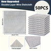 Double-Layer Steel Wire Cleaning Cloth with Microfiber Mesh