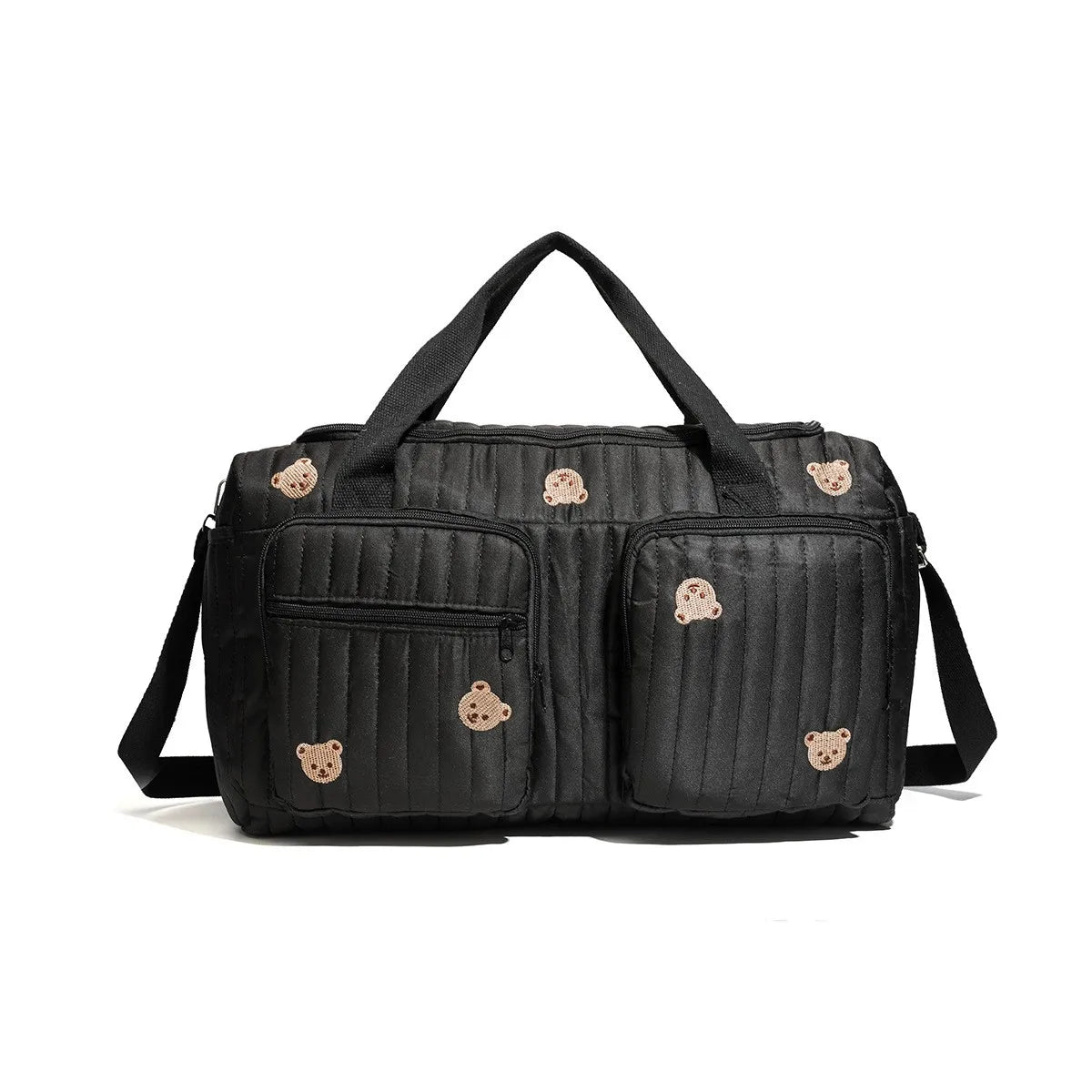 Charming Bear Embroidery Diaper Bag for Modern Parents