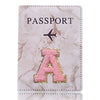Embroidered Letter Passport Holder with Card Pocket