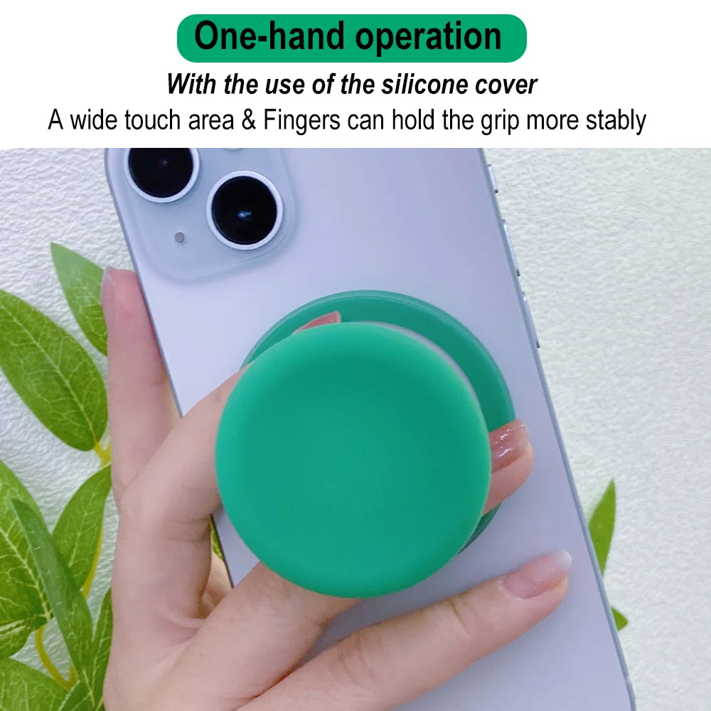 Magnetic Phone Grip and Stand with Silicone Cover