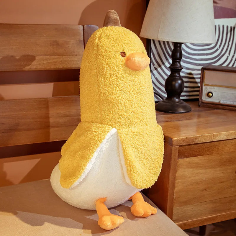 Creative Banana Duck Plush Pillow - Soft Cartoon Cushion for Home & Bedroom Decor