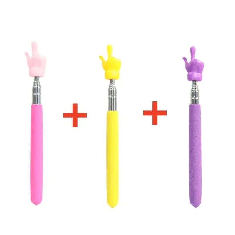 Telescopic Stainless Steel Teaching Pointer with Finger Design