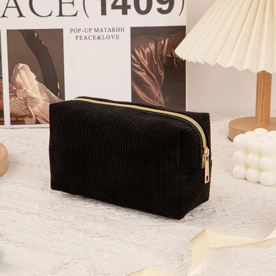 Large Capacity Corduroy Cosmetic Storage Bag