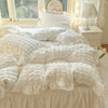 Seersucker Duvet Cover Set with Lace Trim