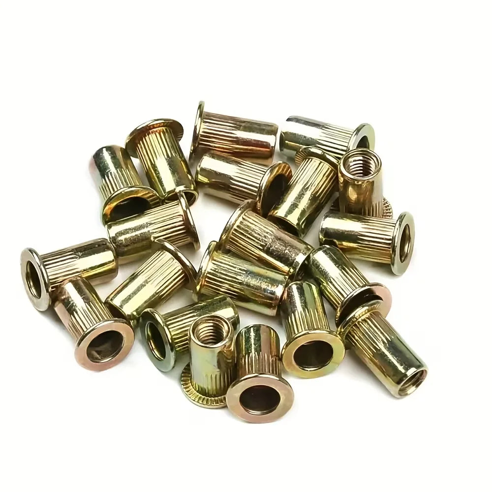 165-Piece Rivet Nut Assortment Kit, Galvanized Carbon Steel Threaded Inserts M3-M10