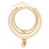 Gold Heart Pendant Choker Necklace