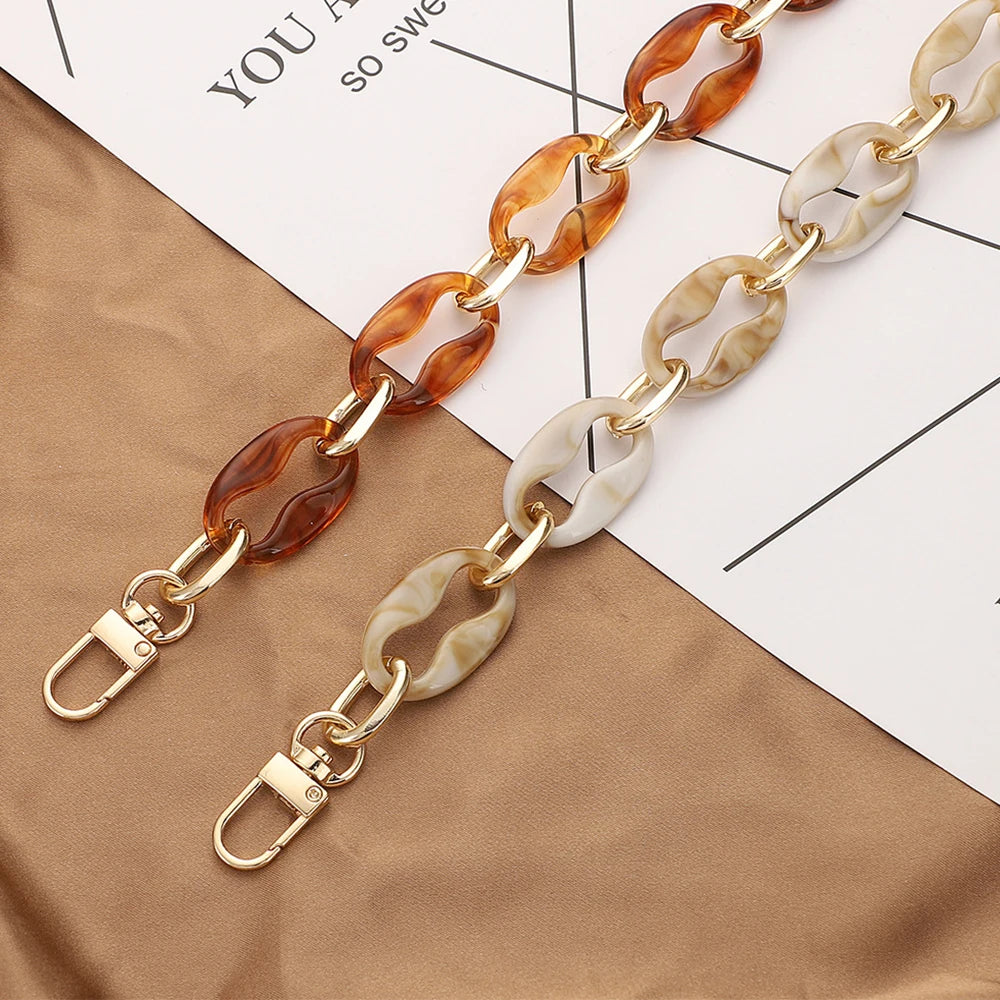 Acrylic Handbag Chain with Resin Accents