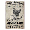 Retro Funny Chicken Farm Metal Sign for Kitchen and Coop