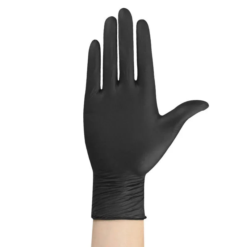 Heavy-Duty Black Nitrile Disposable Gloves (Latex-Free)