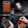 Slim RFID-Blocking Leather Wallet with Magnetic Money Clip
