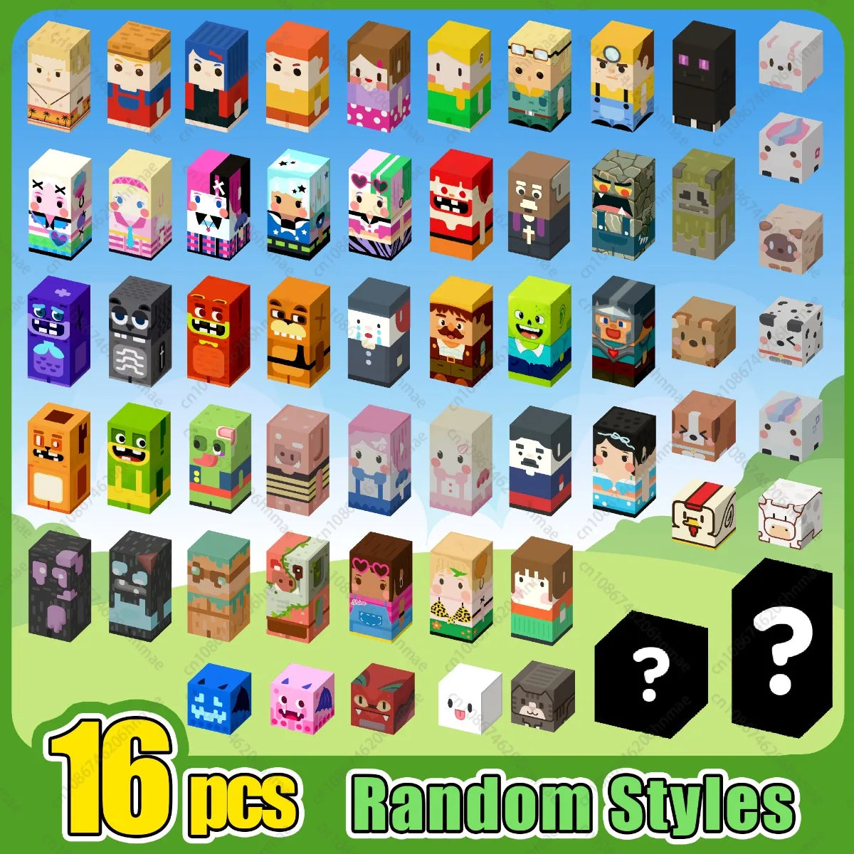 Magnetic Building Blocks STEM Toy Set with Character Cubes