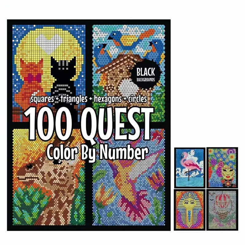 Color by Numbers Coloring Book for Adults with Dual-Head Pens