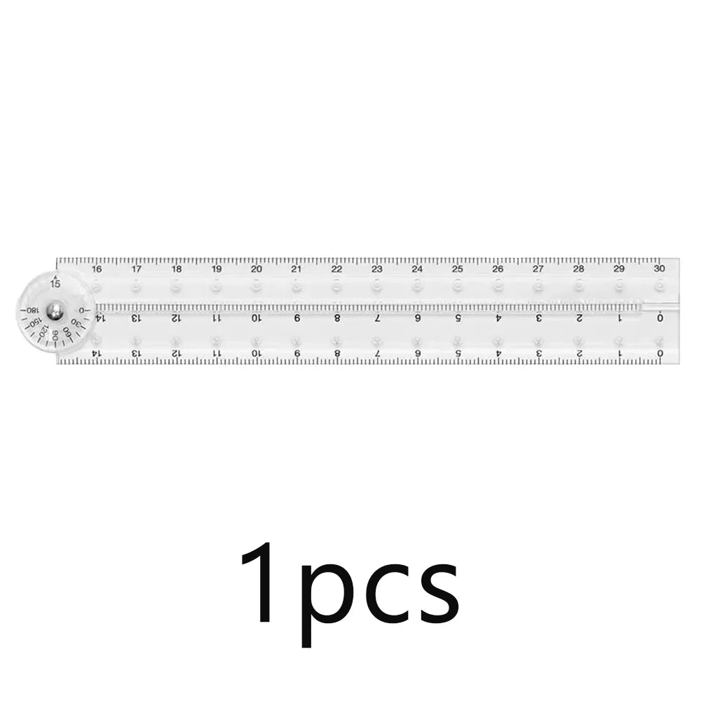 A transparent plastic ruler with millimeter markings, showing a scale from 0 to 15 centimeters.