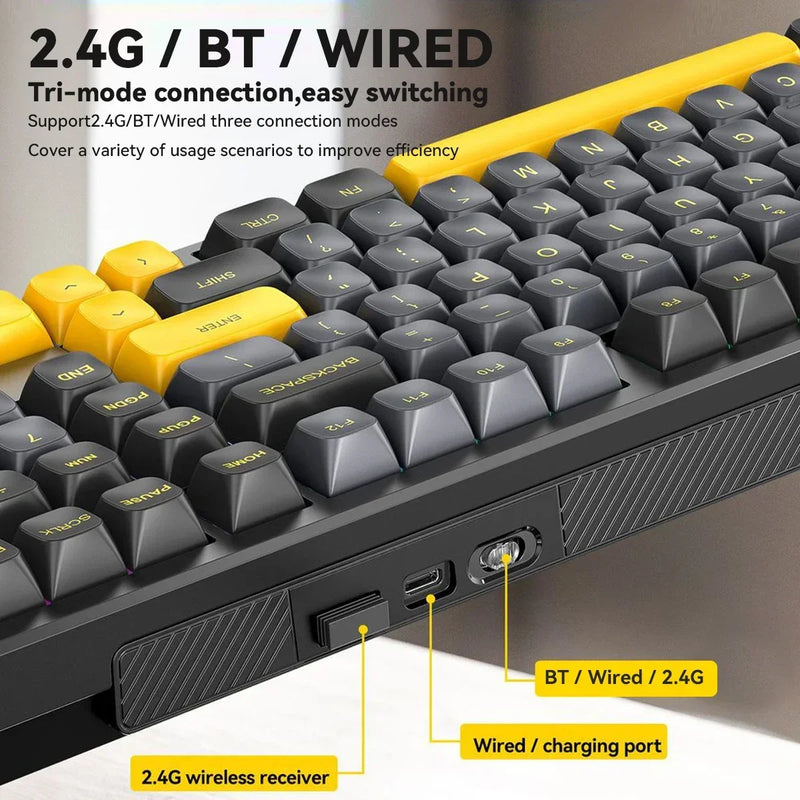 Clavier mécanique sans fil avec touches PBT et éclairage RGB