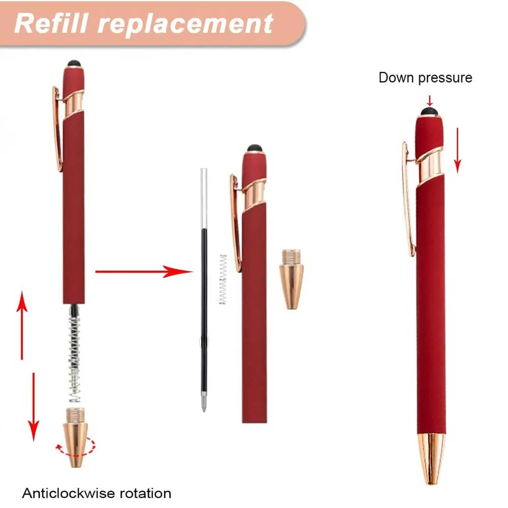 2-in-1 Stylus Pen with Retractable Ballpoint – Pack of 5