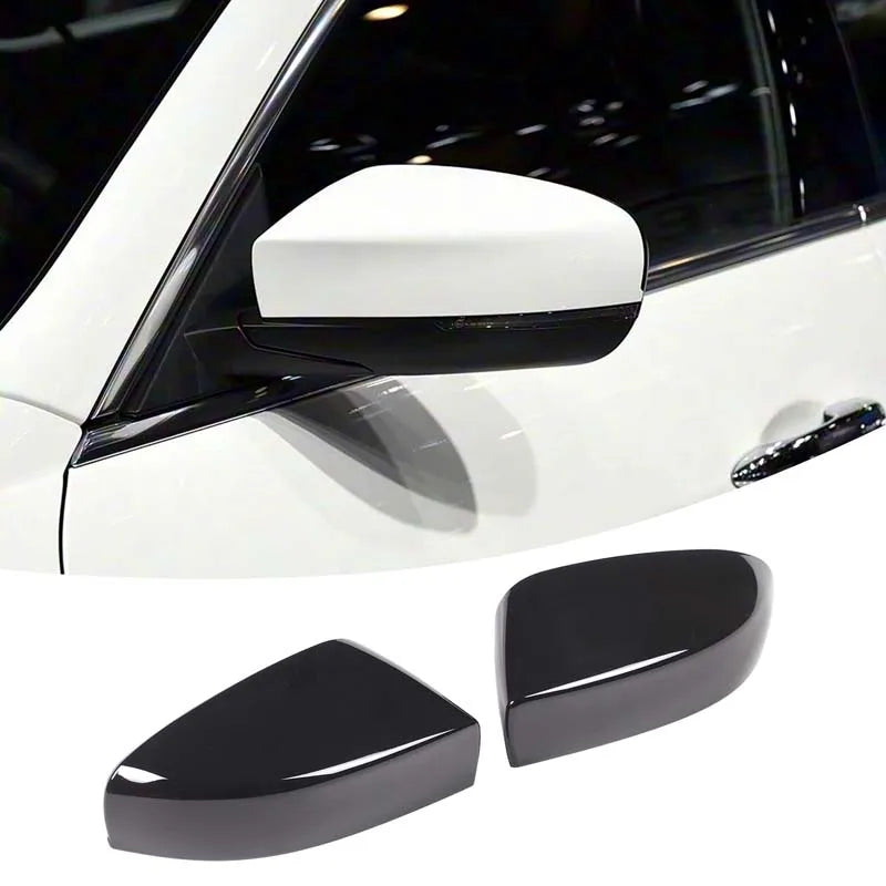 Black carbon fiber side mirror covers for Maserati Ghibli or Quattroporte vehicles