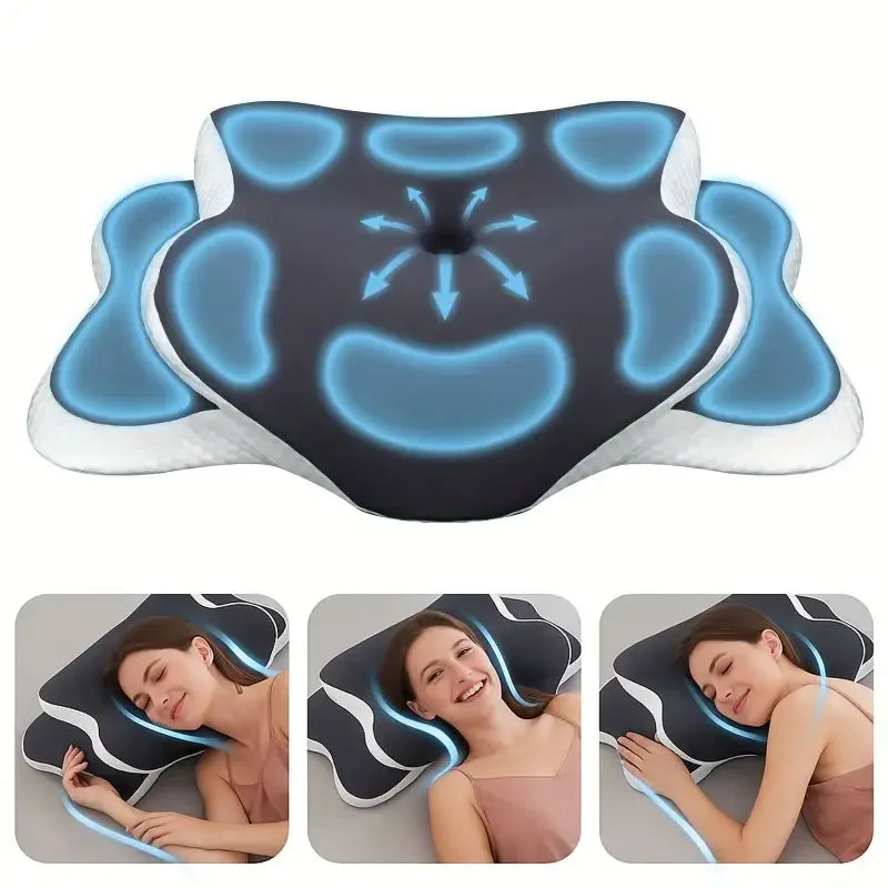 Oreiller cervical en mousse à mémoire de forme en forme de papillon