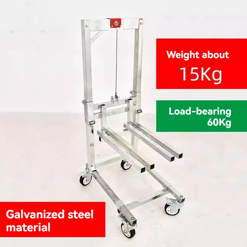 Silberne Aluminiumkarre mit Tragfähigkeit von 60 kg und einem Gewicht von etwa 15 kg