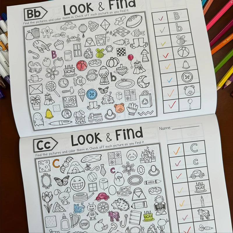Interactive Find & Color Activity Book for Kids