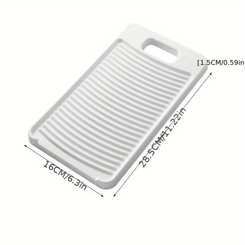 A white compact anti-slip hand washing board with a handle, shown from above.