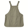 A beige waterproof unisex work apron with straps and a large front pocket.