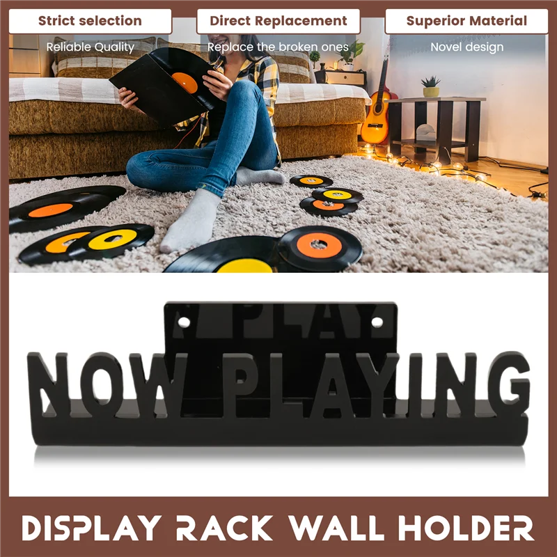 Wall-Mounted Vinyl Record Display Shelf