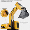 Yellow remote control construction excavator toy with alloy material and simulated bucket