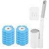 Wall-Mounted Disposable Toilet Brush with Replaceable Heads