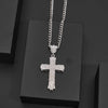Collier Pendent Croix en Strass Élégant