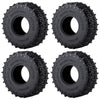 Four black Monster Truck mud terrain rubber tires for RC crawlers