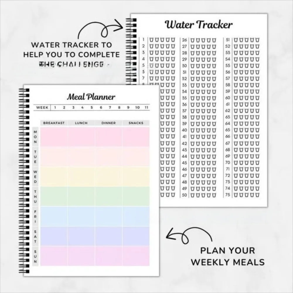 75 Day Hard Challenge Planner Notebook – A5 Hardcover Goal Tracker