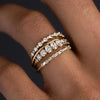 4-Piece Gold-Plated Stacking Ring Set with Cubic Zirconia