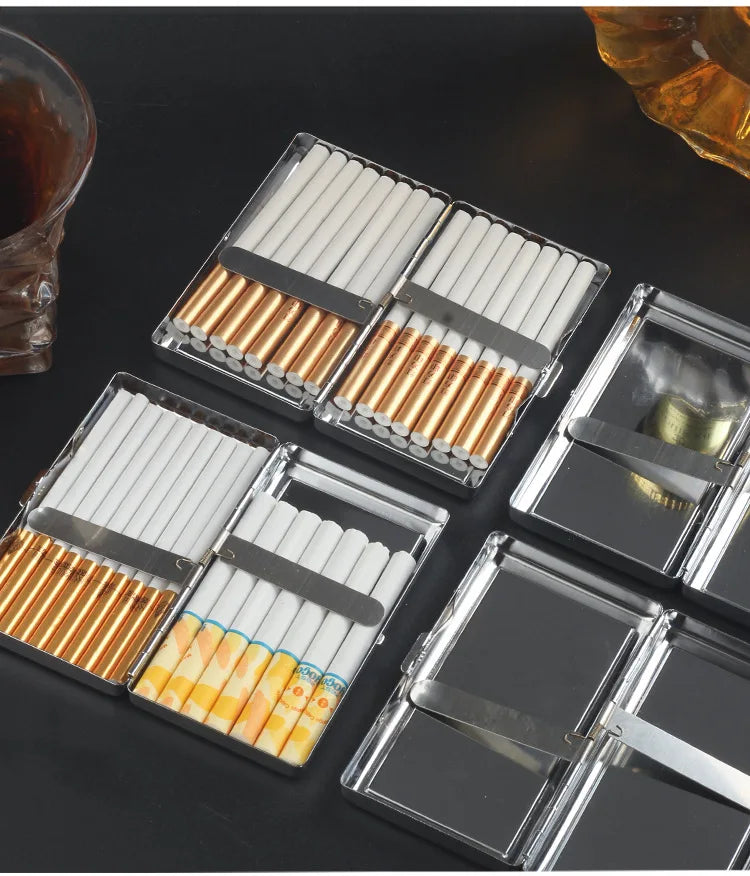 Slim Metal Cigarette Case – Durable & Portable Smoker's Holder
