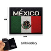 Black embroidered patch of the Mexican flag featuring an eagle skull design with a hook and loop backing.