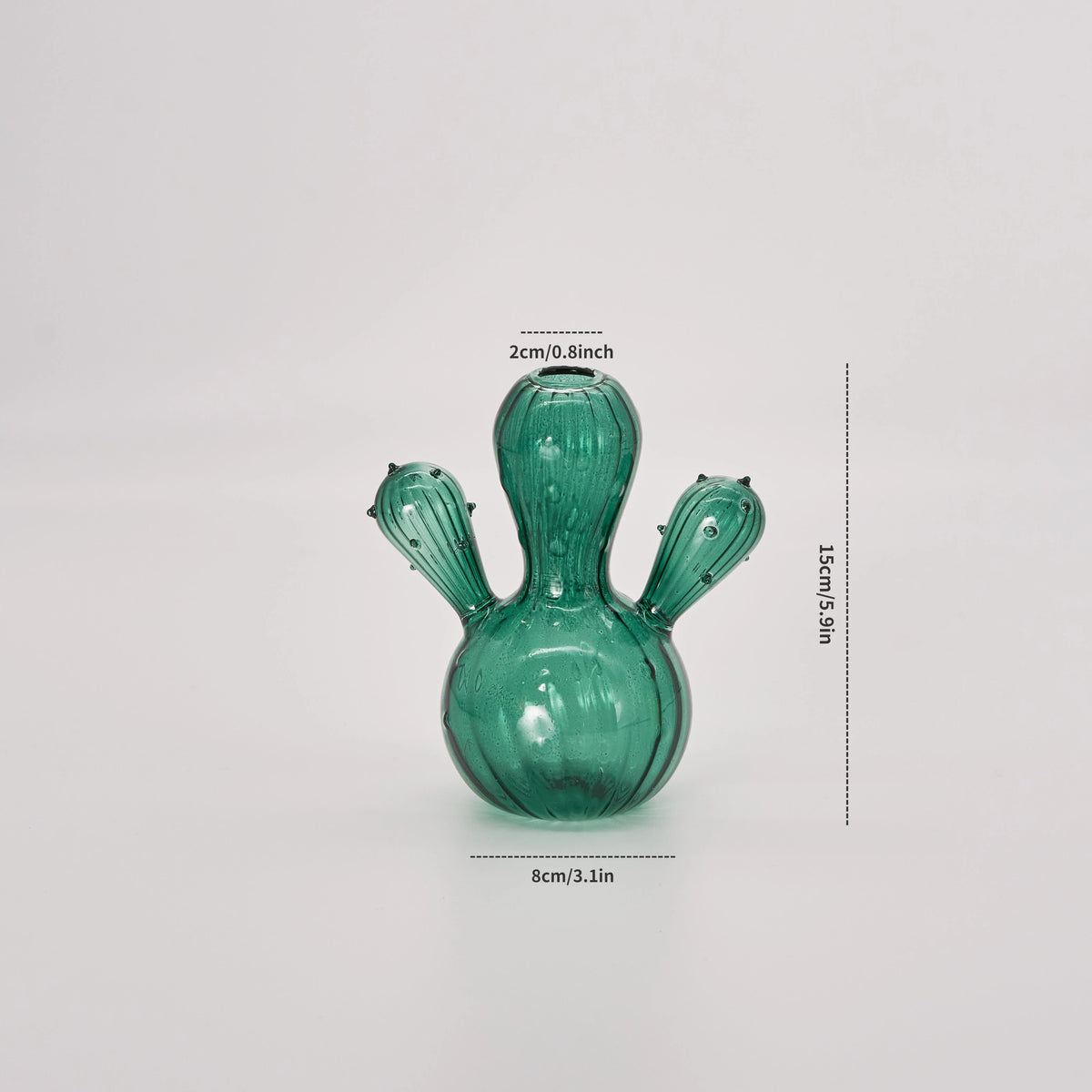 Cactus-Shaped Glass Vase for Tabletop Décor
